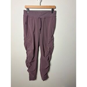 Athleta Attitude Pant Size 6 Purple Mauve Ruched Leg Joggers